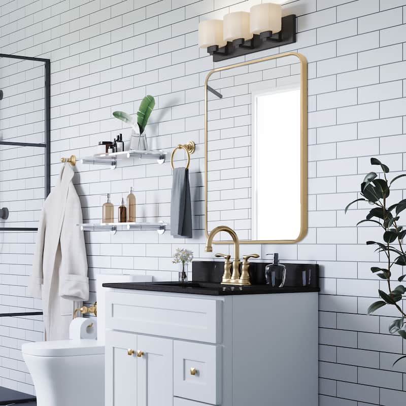 Design House Isla Modern Metal Framed Rectangle Wall Mounted Accent Mirror