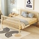 preview thumbnail 13 of 25, Convertible Crib/Full Solid Wood Bed with Changing Table, Adjustable Height, Nursery Bed