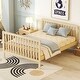 preview thumbnail 4 of 7, Natural Convertible Crib/Full Bed with Changing Table, Adjustable Height, Guardrails