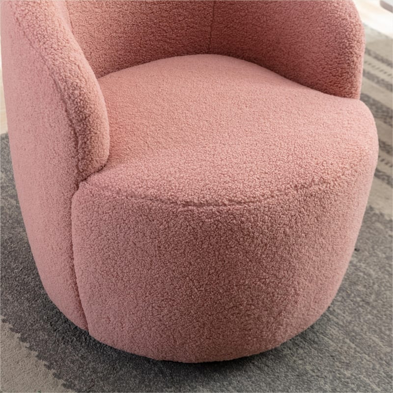 Teddy Fabric Swivel Accent Armchair Barrel Chair