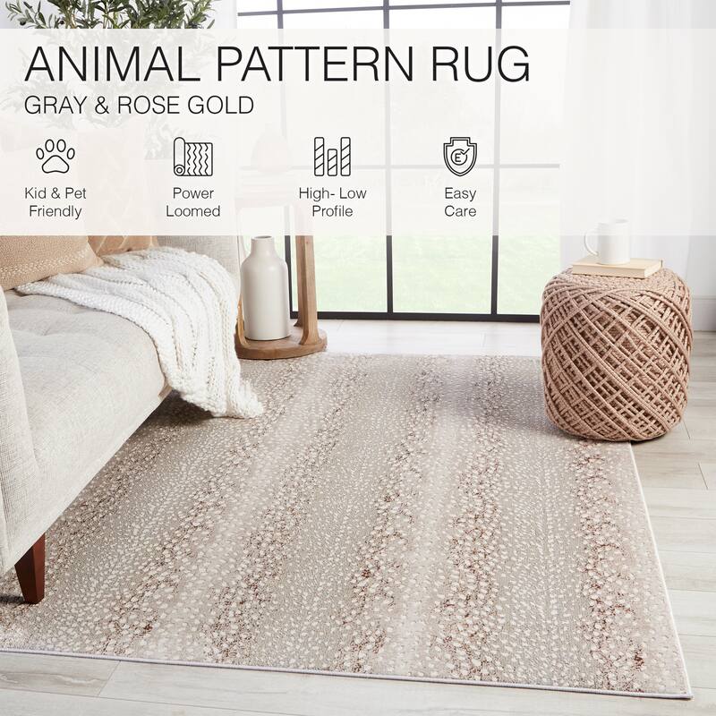 Silver Orchid Axis Animal Print Spotted Area Rug