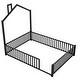 preview thumbnail 10 of 9, Black Full Size Sturdy Metal House Floor Bed with Guardrail, No Included Slats