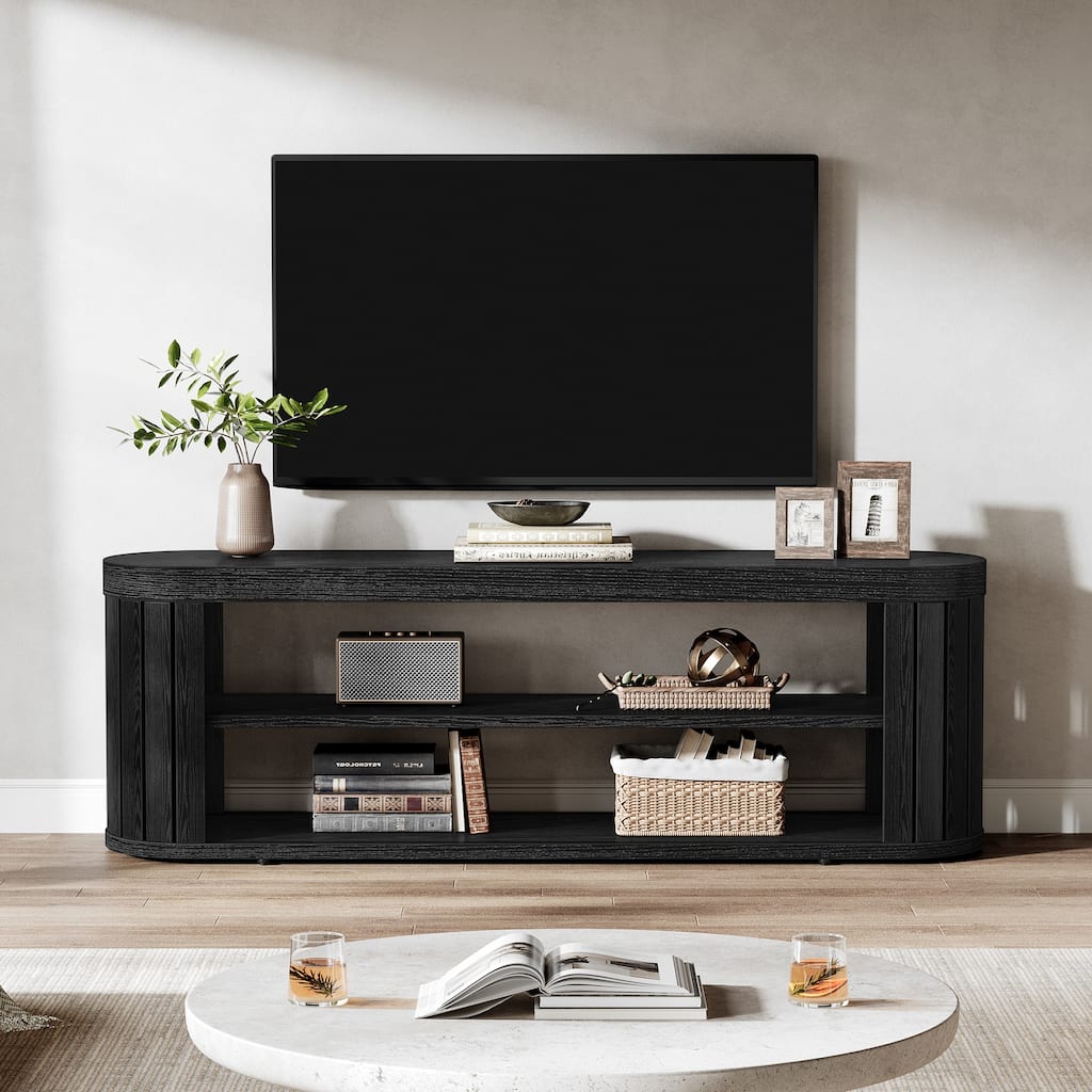 TV Stand, Storage Shelf Media Console, Living Room Bedroom Entertainment Center Accent Television Stand