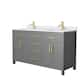 Option Dark Gray, Gold Trim, White Cultured Marble Top