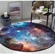 preview thumbnail 9 of 44, SAFAVIEH Galaxy Jenna Modern Abstract Celestial Rug 5'3" Round - Purple/Multi - Round