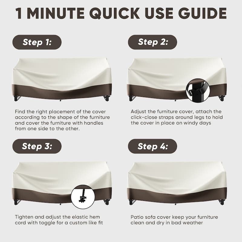 Pocassy Outdoor Patio Furniture Covers Windproof Cover Protective