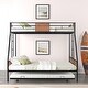 preview thumbnail 1 of 11, Black Twin over Full Metal Bunk Bed with Trundle Black