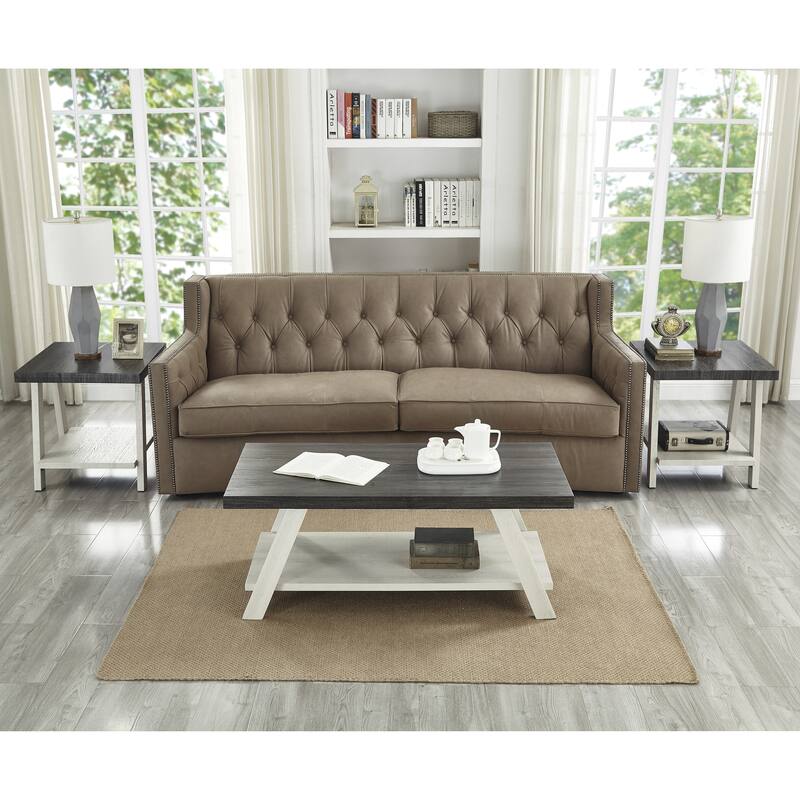 Modern Storage 3-Piece Coffee Table Set with Shelf and Wide-angled Legs for Living Room - Multicolor1