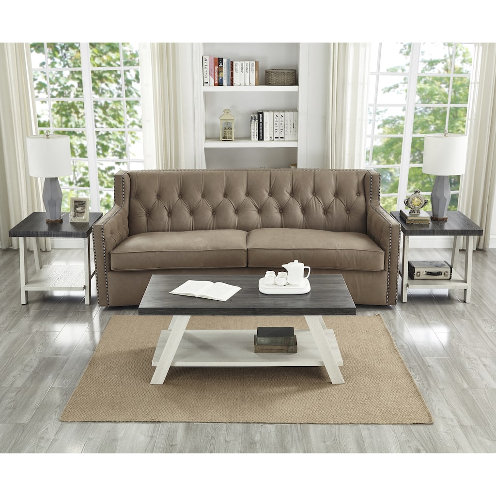 Modern Storage 3-Piece Coffee Table Set with Shelf and Wide-angled Legs for Living Room