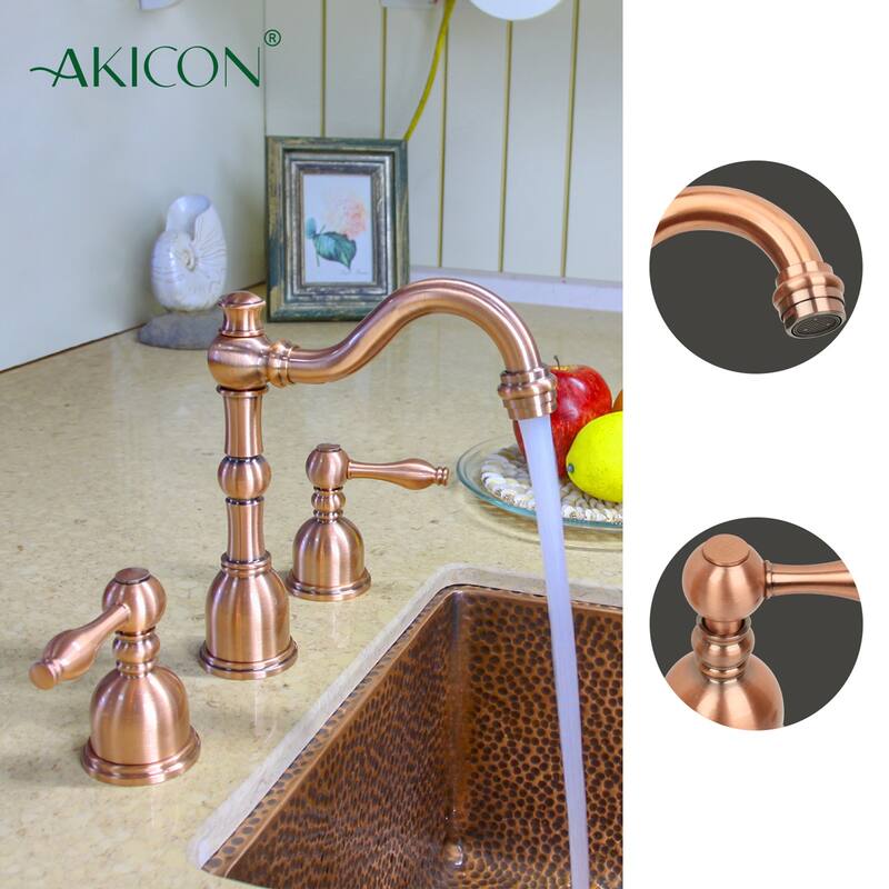 Widespread Two-handle Copper Bathroom Faucet