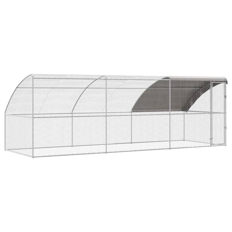vidaXL Chicken Cage Silver 600 x 200 x 198.5 cm Galvanized steel - 600 x 200 x 198.5 cm