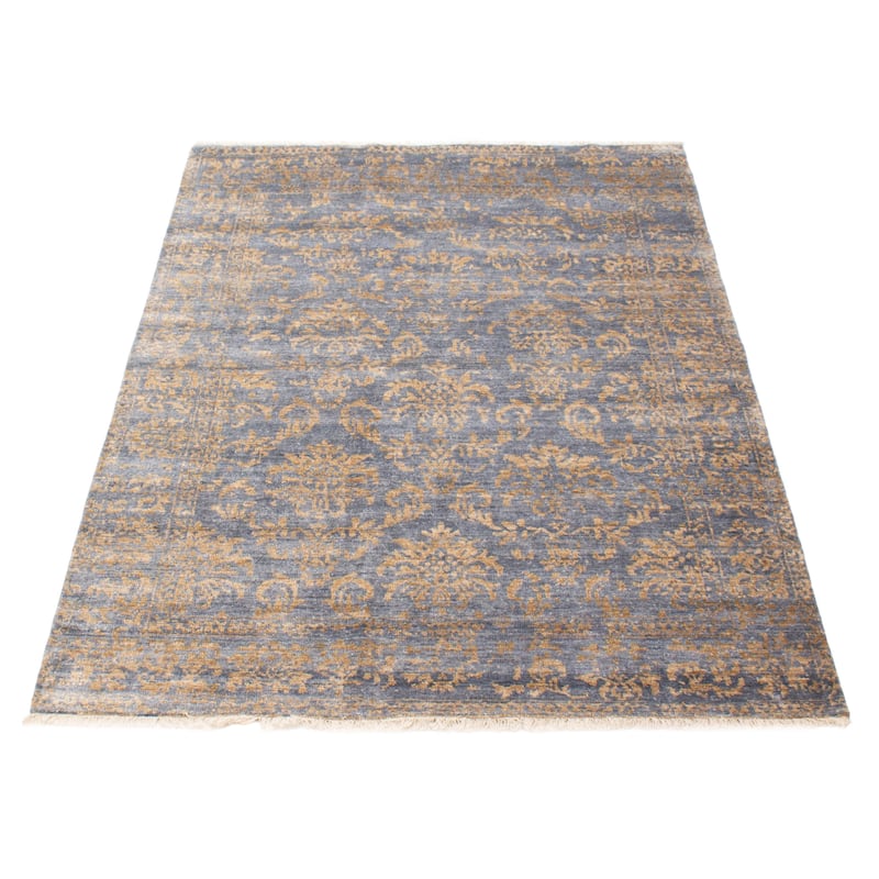 ECARPETGALLERY Hand-knotted Heritage Grey Silk Rug - 5'5 x 7'8