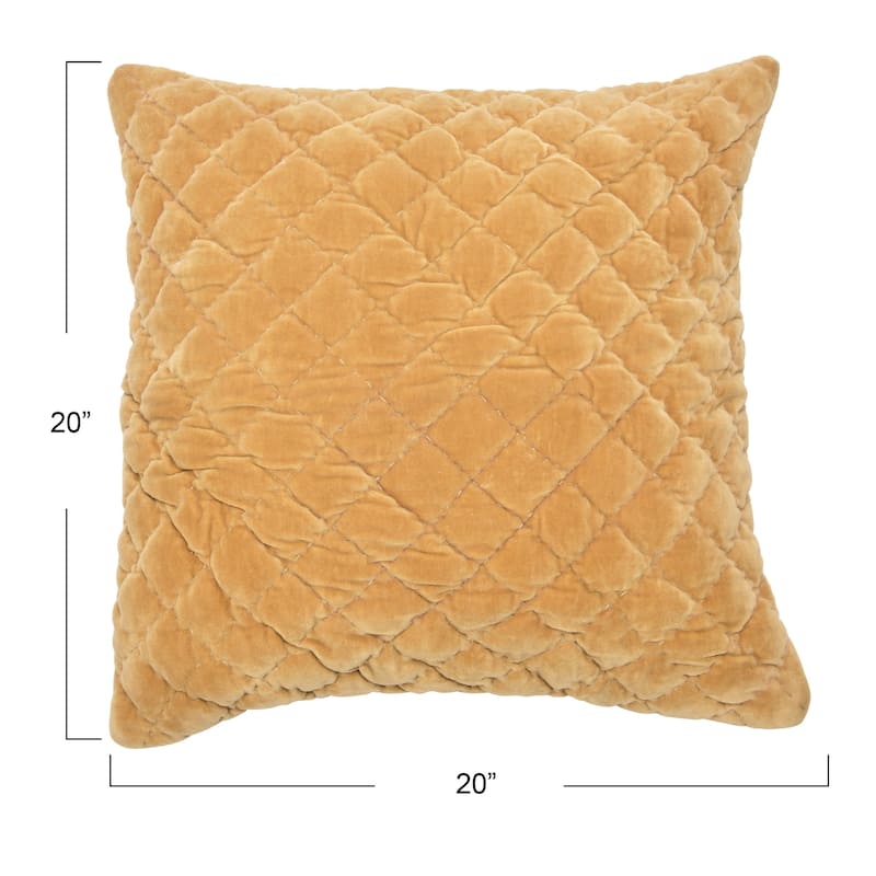 Square Quilted Velvet Pillow Cover