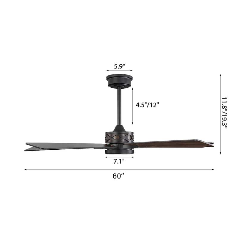 MLiAN 52" & 60" & 72" 5-Blades DC Motor Indoor Smart Ceiling Fan with Light & Remote