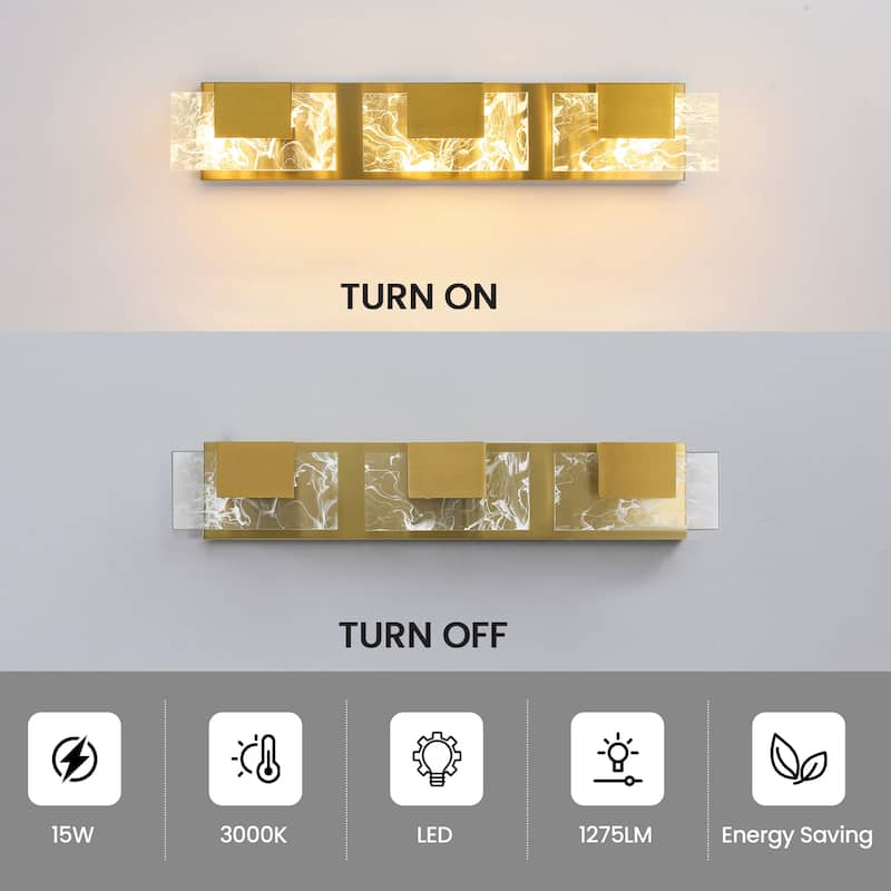 Modern Bathroom Vanity Light LED Dimmable Wall Sconce with UL Certified - 16 inches and above