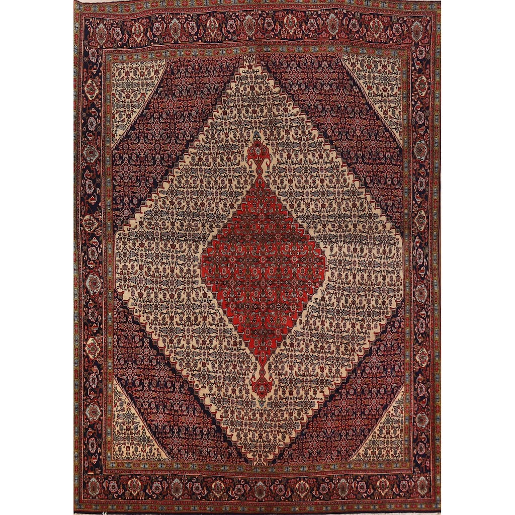 Hand Knotted Oriental 100% Wool Carpet Traditional Medallion Beige & Ivories Bidjar Area Rug - 12' 10'' X 10' 1''