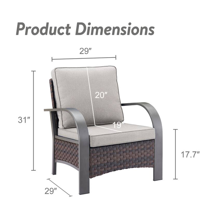 Gymojoy Industrial Style Outdoor Wicker Patio Chairs Set of 2