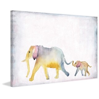 'Elephant Trek' Painting Print on Wrapped Canvas - Bed Bath & Beyond ...