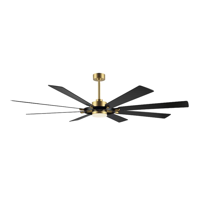 WINGBO 60-inch/72-inch 8-Blades Indoor DC Motor Ceiling Fan With LED Light and Remote Control