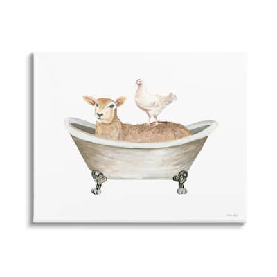 Stupell Country Bathroom Animals Canvas Wall Art Design by Cindy Jacobs