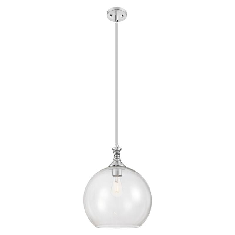 Innovations Lighting Downtown Urban - Astor - 1 Light 14" Metal Detailed Stem Hung Pendant - Clear Shade/Satin Nickel