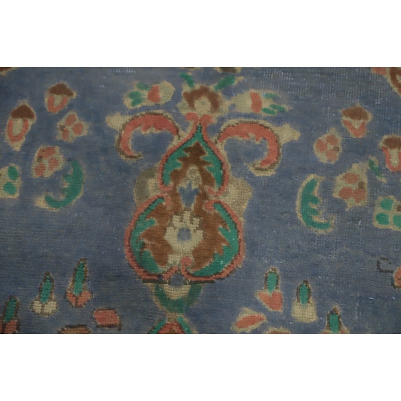 Hand Knotted Oriental 100% Wool Carpet Traditional Floral Purples Tabriz Area Rug - 9' 9'' X 6' 6''