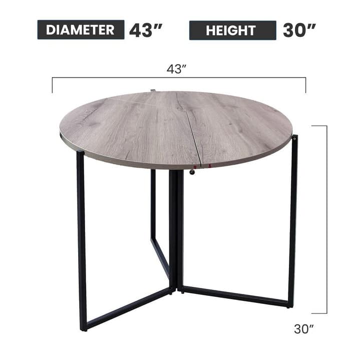 43" Foldable Multi-Use Round Table Natural