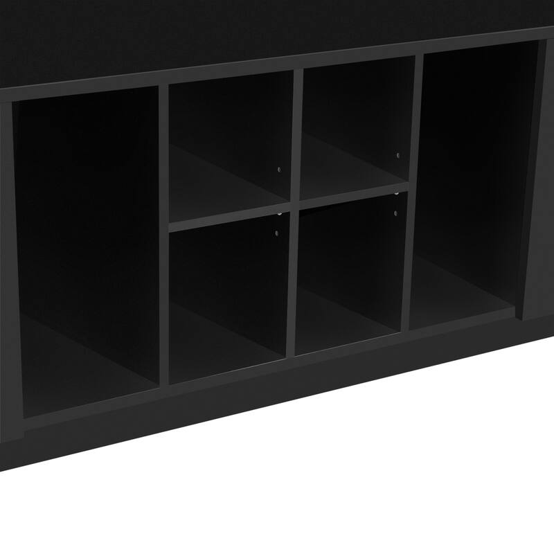 5-in-1 Entryway Bench with Coat Rack, 7 Sturdy Hooks, Adjustable Shelves, Drawers, and Metal Handles