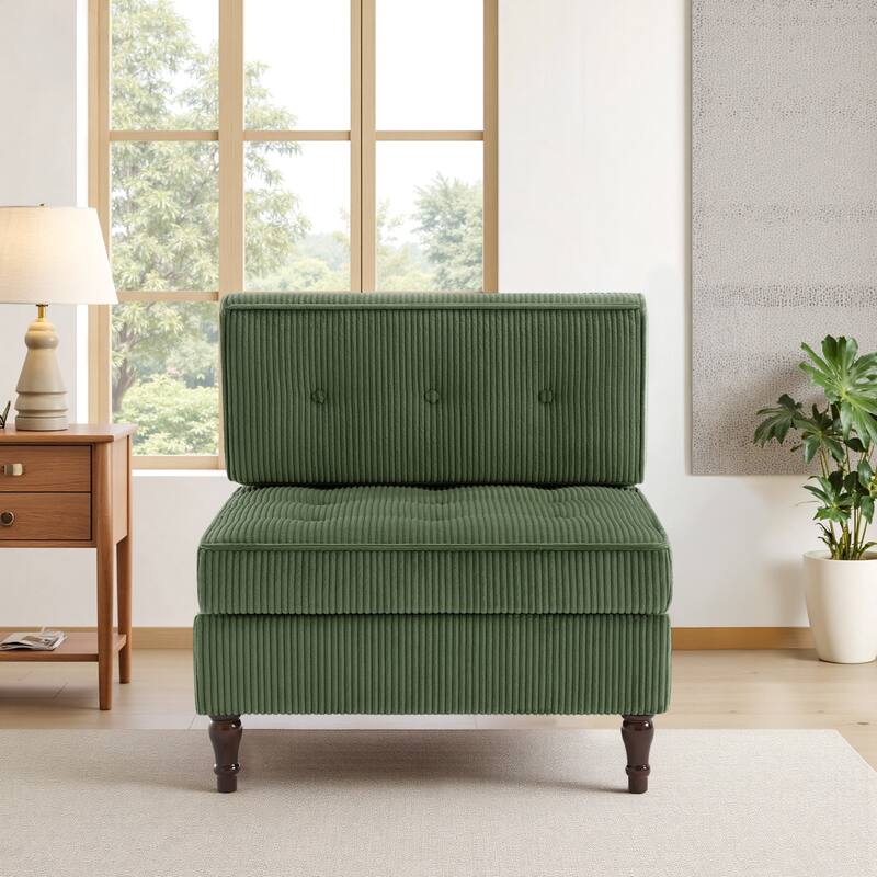Modern Corduroy Corner Armchair Armless Chair sofa