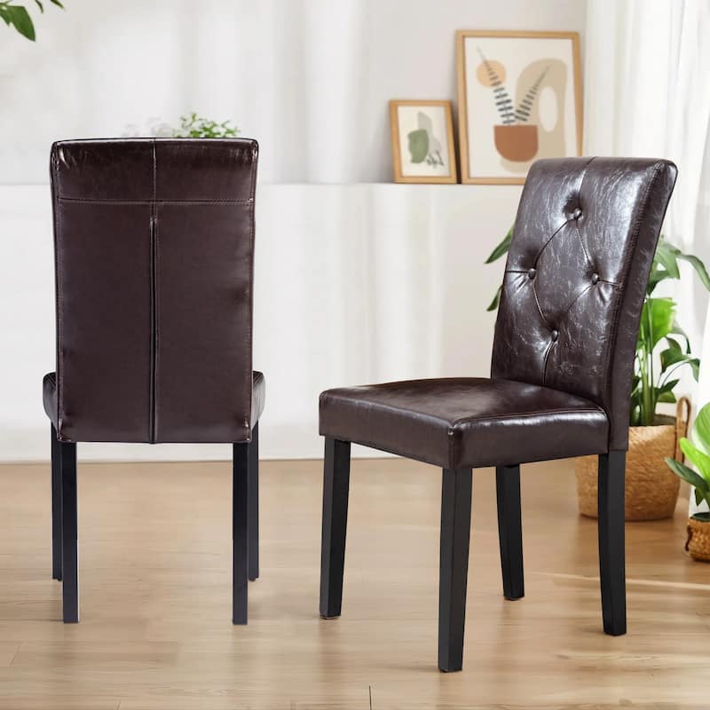 Upholstered Dining Chairs Set of 2/4/6 Modern Dining Chairs with Solid Wood Legs and High Back Dining Room Chairs