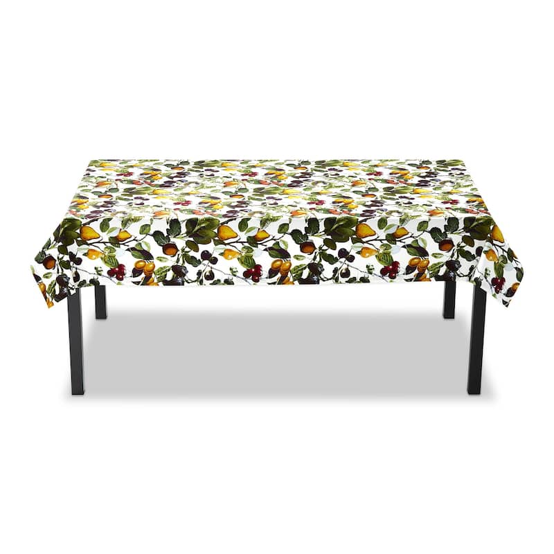 Orchard Fruit Print Tablecloth Cotton Tablecloth, 84"L x 60"W - 60 x 84