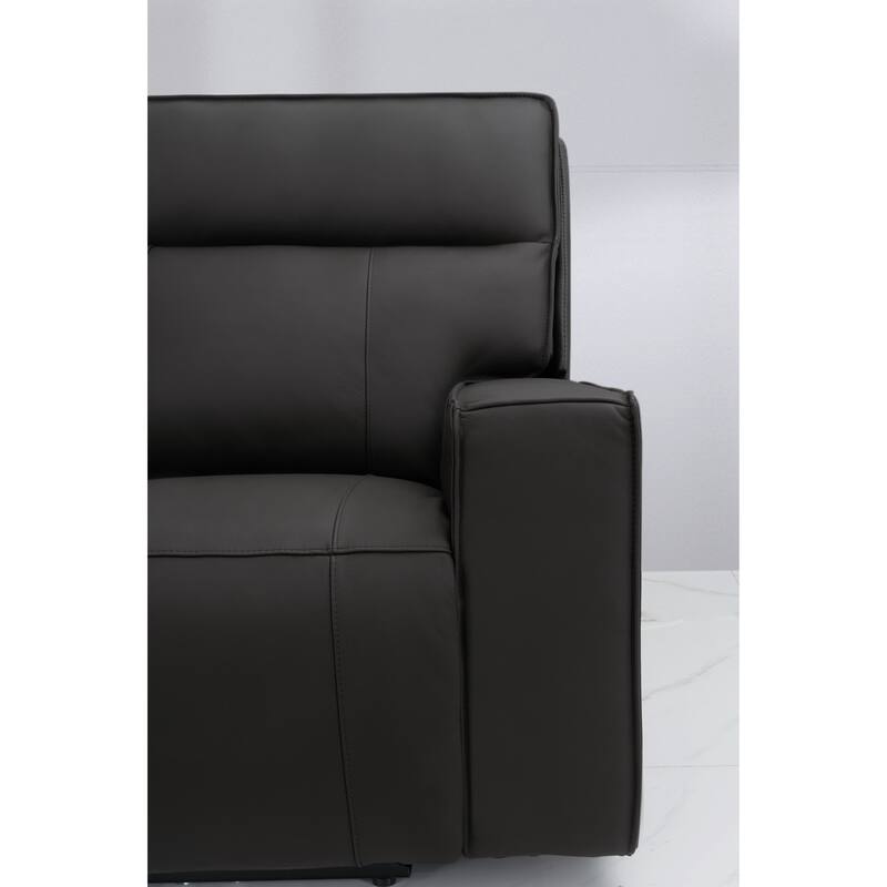 Abbyson Layton Top Grain Leather Dual Power Recliner