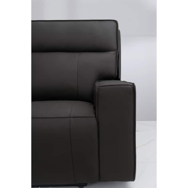 Abbyson Layton Top Grain Leather Dual Power Reclining Loveseat