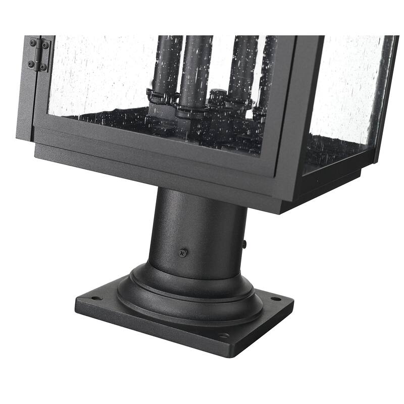 Z-Lite 5019PHBR-533PM Hartwell 4 Light 25" Tall Post Light with Seedy