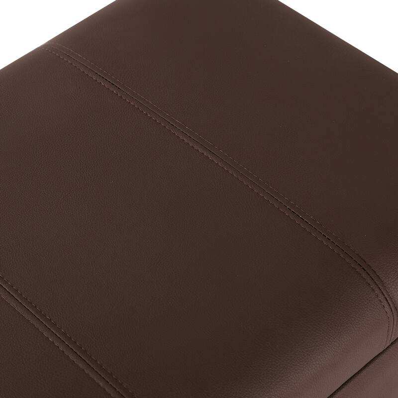Adeco Faux Leather Storage Ottoman for Living Room Footstool