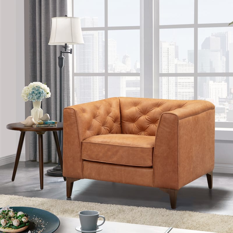 Poly & Bark Essex Lounge Chair (Set of 2) - Genuine Italian Leather