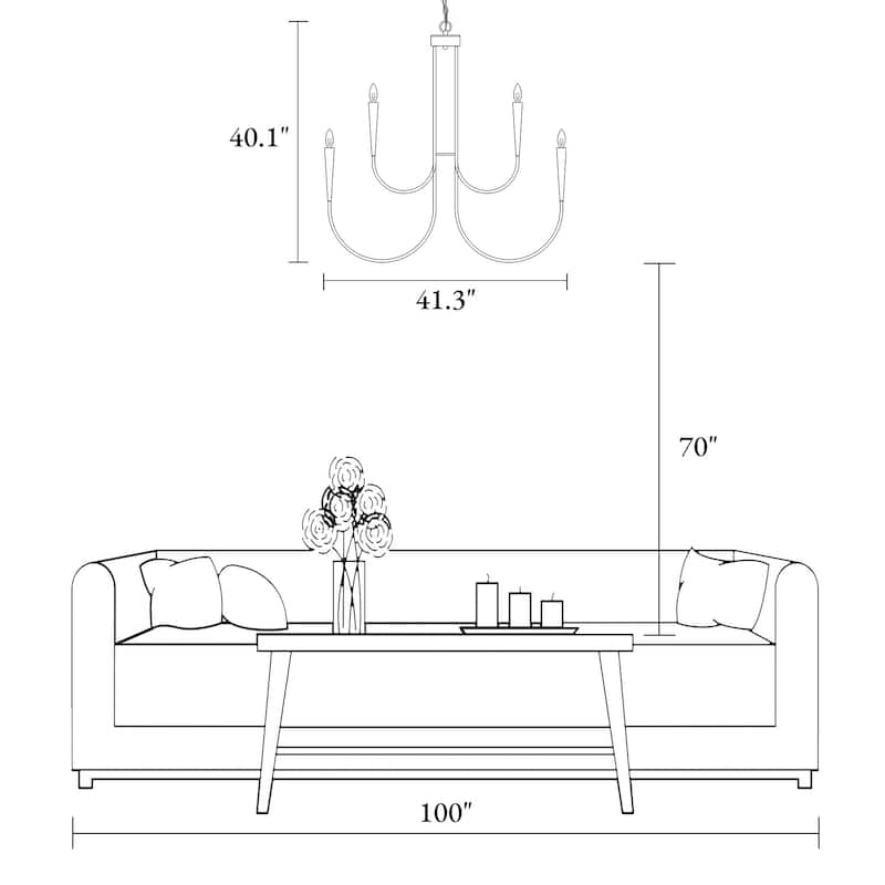 Modern Gold 9-Light Classic Candle Chandelier for Dining Living Room - Deep Gold - W41.2"*H40.1"