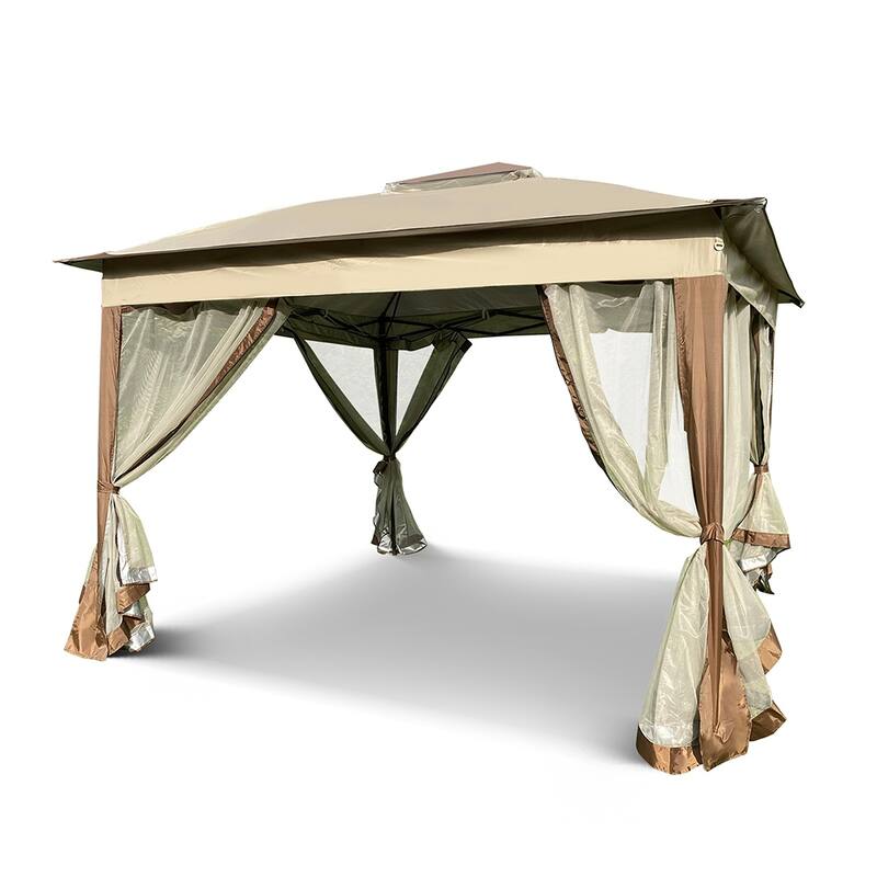 Gazebo with Removable Zipper Netting, 2-Tier Soft Top Event Tent