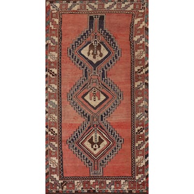 Coral Lori Persian Vintage Runner Rug Hand-knotted Wool Carpet - 4'1"x 8'6"
