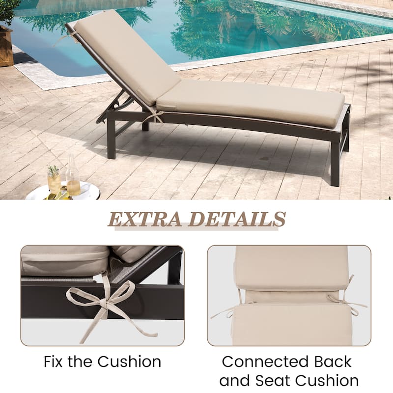 Pellebant Outdoor Patio Chaise Lounge Cushion
