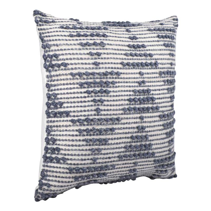 20" Navy and White Geometric Throw Pillow