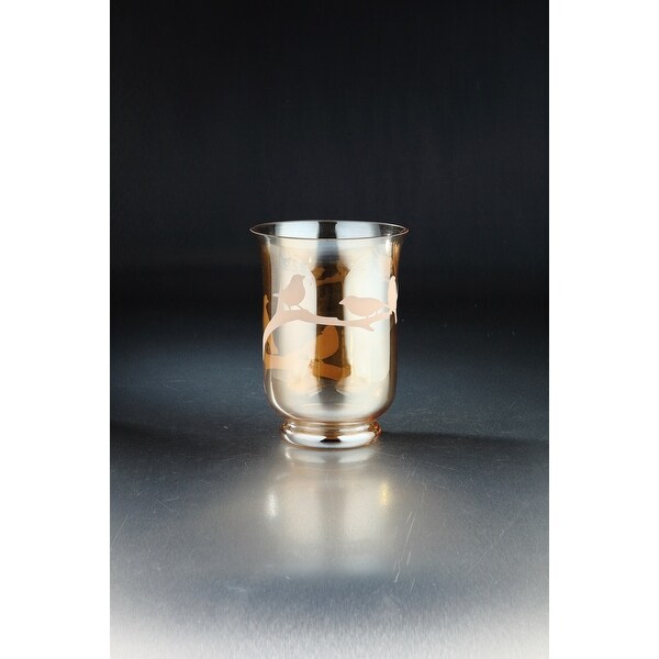 10” Clear and Amber Unique Bird Design Glass Vase - N/A