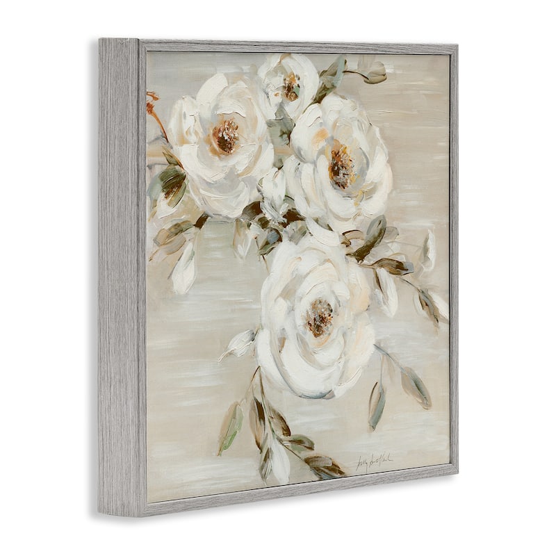 Stupell Neutral Rose Trio Framed Giclee Art Design By Sally Swatland