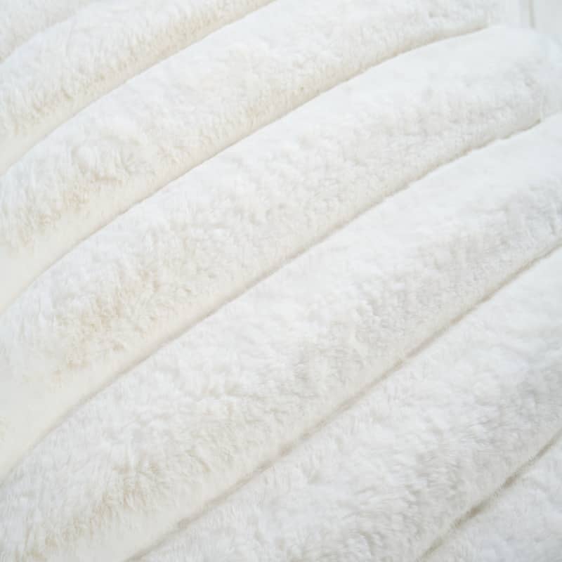 Madrid Collection Ultra Soft Ribbed Faux Fur Indoor Pouf