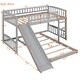 preview thumbnail 9 of 25, Twin Over Twin Bunk Bed with Slide & Ladder and Gray Solid Wood, 250lb Capacity, Space-Saving Kids Bed