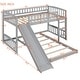 preview thumbnail 9 of 13, Twin Over Twin Bunk Bed with Slide and Ladder, Gray
