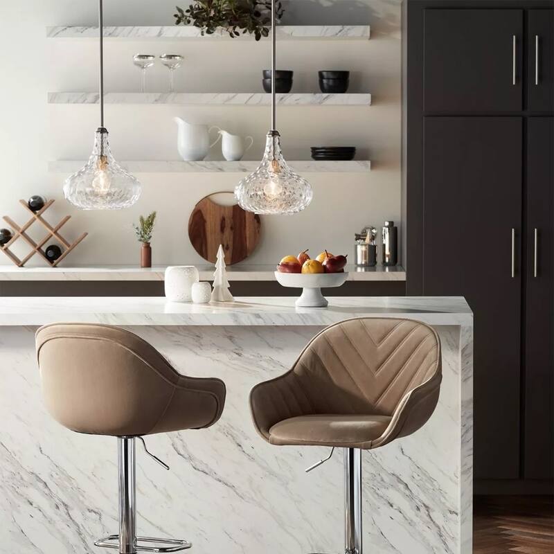 Brushed Nickel Mini Pendant Light 11" Wide Modern Textured Glass - 11" x 12"