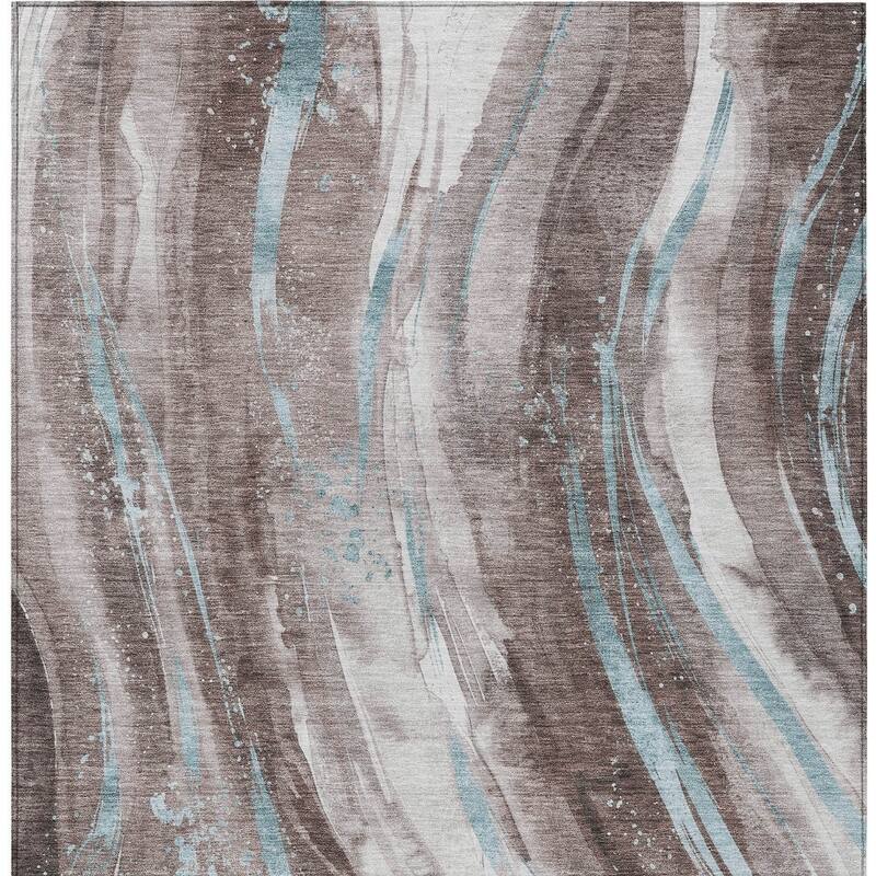 HomeRoots Abstract Transitional Rectangle Outdoor Rug
