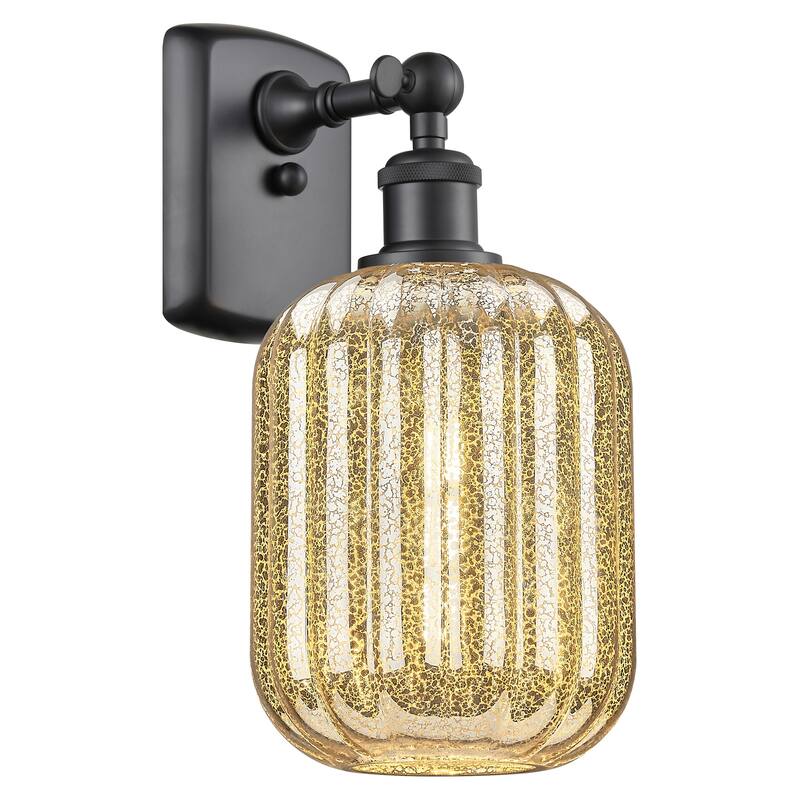 Innovations Lighting 516-1W-13-7 Preston Sconce Preston 13" Tall Wall - Matte Black / Mercury