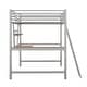 preview thumbnail 31 of 42, Twin/Full Loft Bed with Desk, Metal Twin/Full Size Loft Bed Frame with Shelf and Ladder for Kids Teens Adults